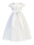 Kids Dream Big Girls White Chandelier Trim Plus Size Communion Dress 18.5-20.5 - SophiasStyle.com