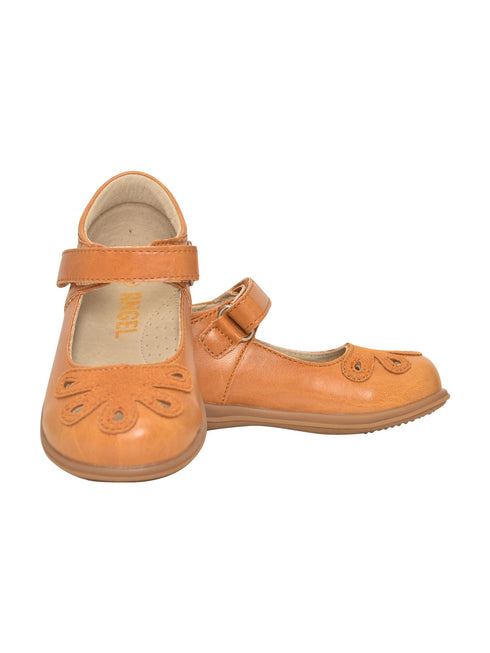 L'Amour Girls Gold Bloom Leather Lining Gum Sole Mary Jane Shoes 4-10 Toddler - SophiasStyle.com