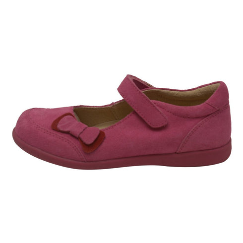 L'Amour Little Girls Fuchsia Leather Double Bow Mary Jane Shoes 5-10 Toddler - SophiasStyle.com