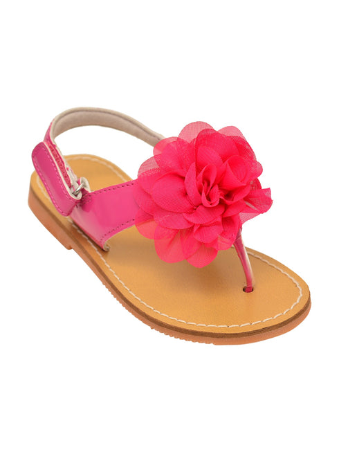 L'Amour Girls Multi Color Carnation Flower Thong Sandals 5 Toddler-4 Kids - SophiasStyle.com