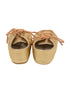 L'Amour Girls Gold Shimmery Lace-Up Closure Leather Crib Shoes 0 Baby-5 Toddler - SophiasStyle.com