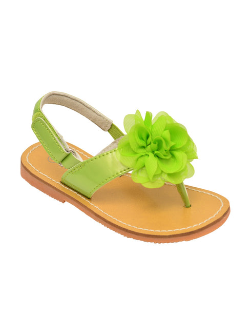 L'Amour Girls Multi Color Carnation Flower Thong Sandals 5 Toddler-4 Kids - SophiasStyle.com