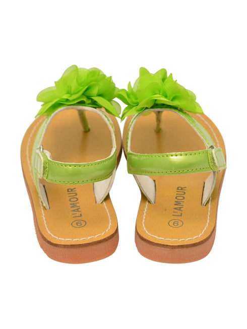 L'Amour Girls Multi Color Carnation Flower Thong Sandals 5 Toddler-4 Kids - SophiasStyle.com