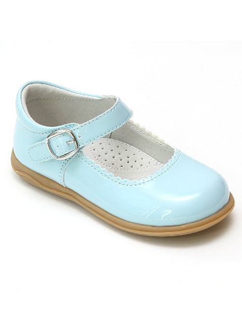 L'Amour Girls Multi Color Scalloped Trim Mary Jane Shoes 4 Baby-12 Kids - SophiasStyle.com