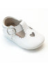 L'Amour Girls White Open Heart Leather Crib Mary Jane Shoes 0 Baby-5 Toddler - SophiasStyle.com