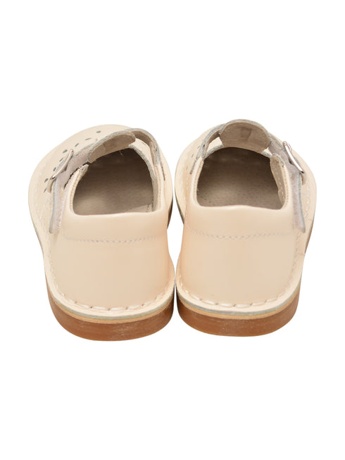 L'Amour Girls White T-Strap Stitch Down Teardrop Mary Janes 4 Baby-10 Toddler - SophiasStyle.com