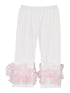 Girls Off-White Pink Double Ruffle Ankle Trim Leggings 9M-8 - SophiasStyle.com