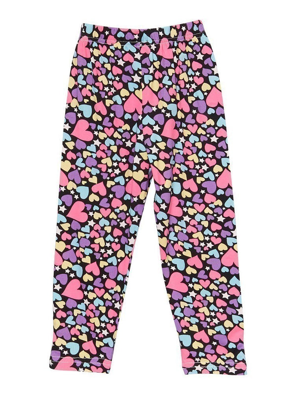 Girls Multi Color Rainbow Heart Star Ice Silk Leggings 9M-8 - SophiasStyle.com