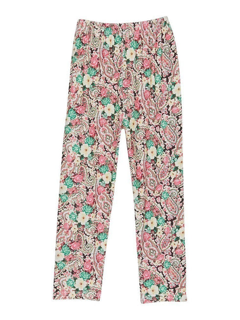 Girls Multi Color Rose Flower Print Ice Silk Leggings 9M-8 - SophiasStyle.com