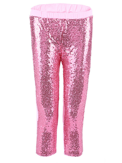 Girls Pink Sequin Sports Casual Legging Pants 9M-8 - SophiasStyle.com