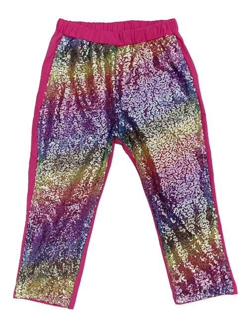 Girls Multi Color Rainbow Sequin Casual Legging Pants 9M-8 - SophiasStyle.com