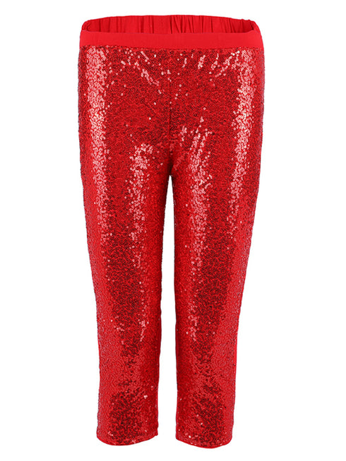 Girls Red Sequin Sports Casual Legging Pants 9M-8 - SophiasStyle.com