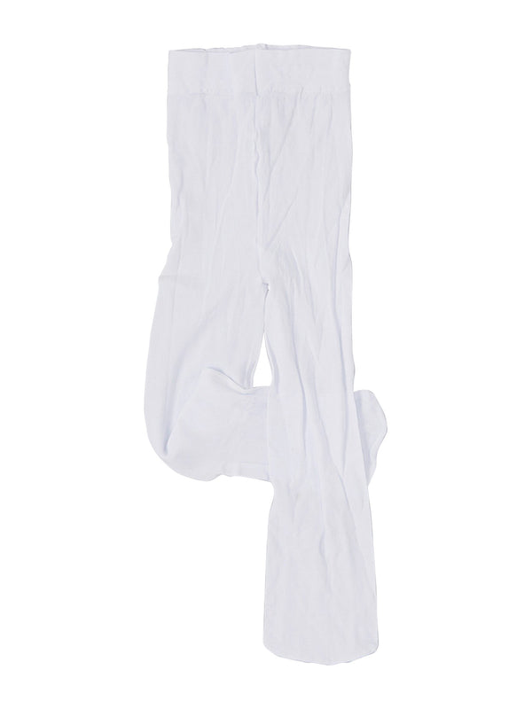 Big Girls White Solid Color Stretchy Soft Footed Tights 8-15 - SophiasStyle.com