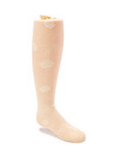 Big Girls Beige Jacquard Stretchy Soft Stylish Footed Tights 5-13 - SophiasStyle.com