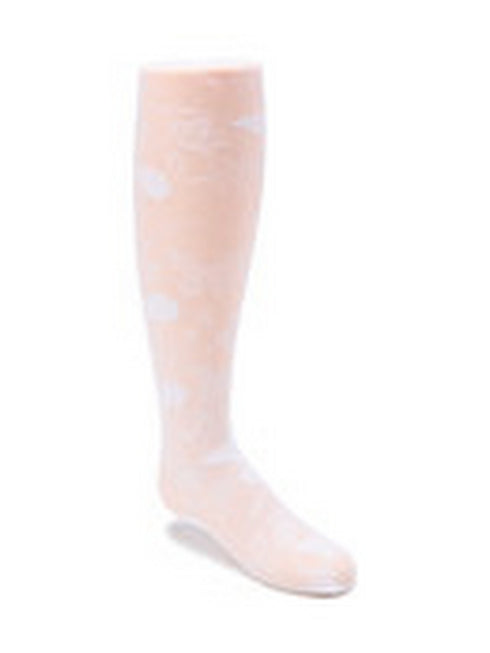 Big Girls White Jacquard Stretchy Soft Stylish Footed Tights 5-13 - SophiasStyle.com