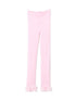 Girls Pink Solid Color Ruffle Lace Trim Stylish Tights 1-15 - SophiasStyle.com