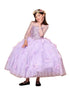 Girls Bahama Blue Floral Appliques Ball Gown 3-16 - SophiasStyle.com