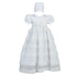 Lito Baby Girls White Satin Chiffon Tulle Christening Easter Dress 0-18M - SophiasStyle.com