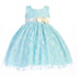 Lito Big Girls Blue Bow Flocked Tulle Special Occasion Easter Dress 7-10 - SophiasStyle.com