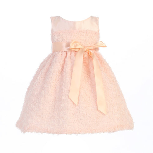 Lito Big Girls Peach Chiffon Flowers Tulle Special Occasion Easter Dress 7-8 - SophiasStyle.com