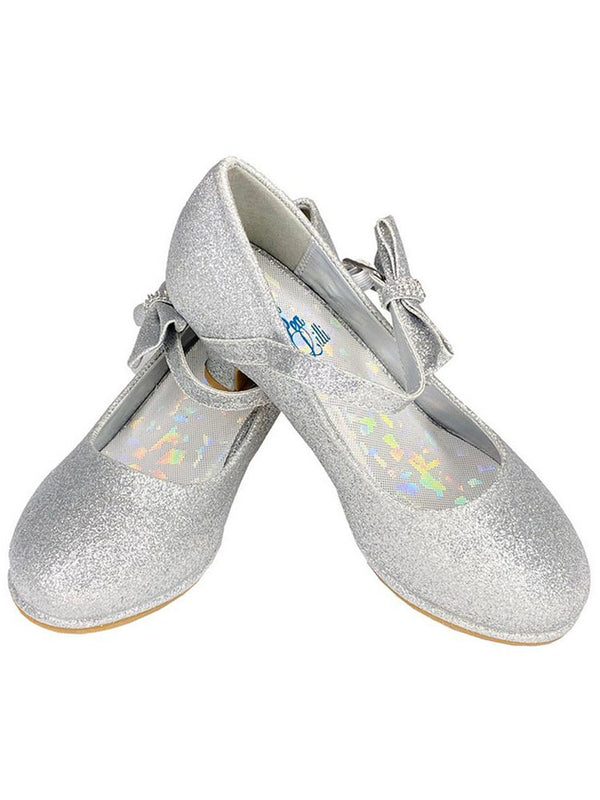 Lito Girls Silver Side Bow Adjustable Strap Pearl Dress Shoes 10 Toddler-6 Kids - SophiasStyle.com