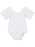 Little Girls White Round Neck Short Sleeve Leotard 1T-8 - SophiasStyle.com
