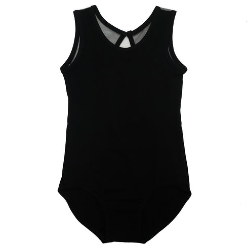 Little Girls Black Ring Back Detail Tank Top Leotard M (2-4) - SophiasStyle.com