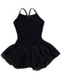 Little Girls Black Skirted 2 Layer Spaghetti Leotard 1T-8 - SophiasStyle.com