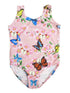 Girls Pink Butterfly And Plum Blossom Lycra Leotard 6M-8 - SophiasStyle.com