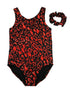 Girls Red Black Leopard Pattern Stylish Dancewear Leotard 9M-8 - SophiasStyle.com