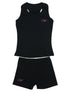 Girls Black Cotton Gymnastic Training Tank Top Shorts 2 Pc Set 9M-8 - SophiasStyle.com