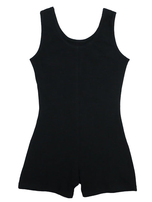 Girls Black Cotton One-Piece Gymnastic Training Leotard 9M-8 - SophiasStyle.com
