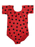 Little Girls Red Black Lady Bugs Short Sleeve Leotard 1T-8 - SophiasStyle.com