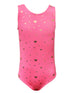 Little Girls Hot Pink Heart Star Hair Band Leotard 1T-8 - SophiasStyle.com