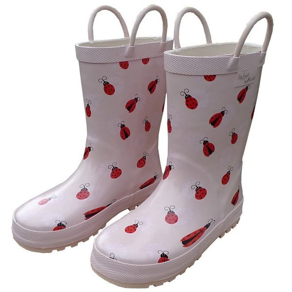 Pink Lady Bug Toddler Girls Rain Boots 5-10 - SophiasStyle.com