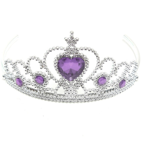 Rainkids Big Girls Lilac Rhinestones Sparkly Tulle Tiara Princess Dress 8-12 - SophiasStyle.com