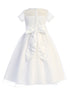Swea Pea & Lilli Girls White Embroidered Tulle Communion Dress, Sizes 10.5-18.5 - SophiasStyle.com