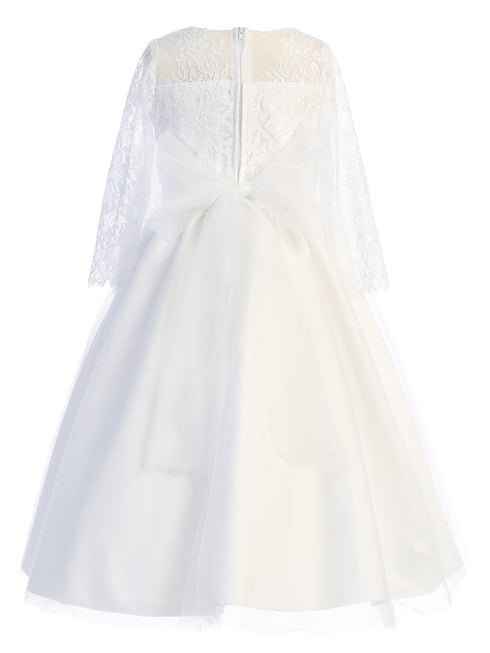 Swea Pea & Lilli Girls White Embroidery Tulle Skirt Communion Dress 6-12 - SophiasStyle.com