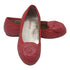 L'Amour Girls Red Quilted Flower Ballet Trendy Flats 7-10 Toddler - SophiasStyle.com