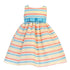 Lito Baby Girls Ivory Multi Color Stripes Organza Spring Easter Dress 6-24M - SophiasStyle.com
