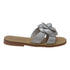 L'Amour Girls Silver Flower Accent Thong Trendy Sandals 11-4 Kids - SophiasStyle.com