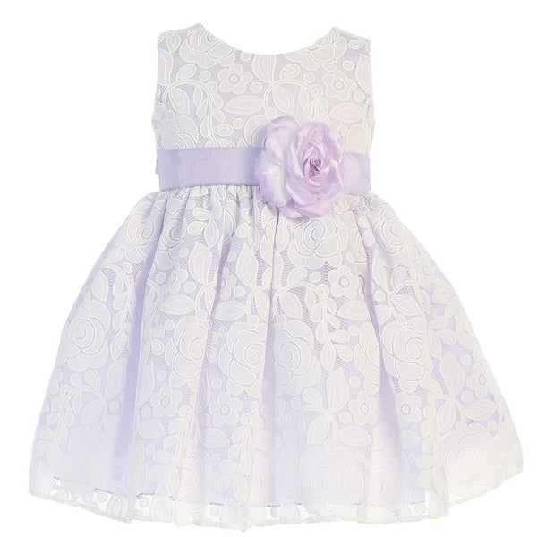 Swea Pea & Lilli Little Girls Lilac Floral Tulle Adorned Easter Dress 2T-6 - SophiasStyle.com