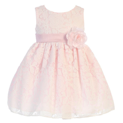 Swea Pea & Lilli Little Girls Pink Floral Tulle Adorned Easter Dress 2T-6 - SophiasStyle.com