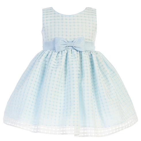 Swea Pea & Lilli Big Girls Light Blue Burnout Squares Easter Dress 7-12 - SophiasStyle.com