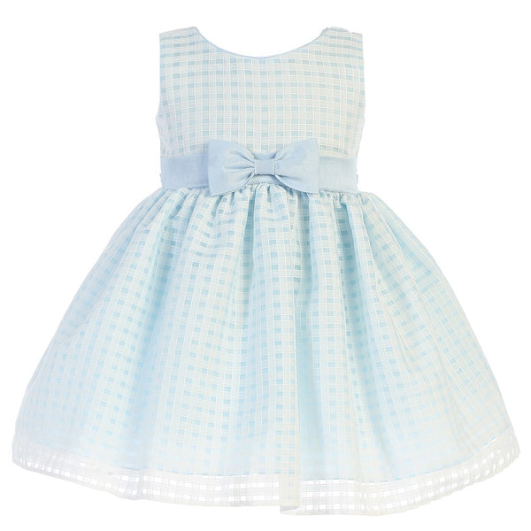 Swea Pea & Lilli Big Girls Light Blue Burnout Squares Easter Dress 7-12 - SophiasStyle.com