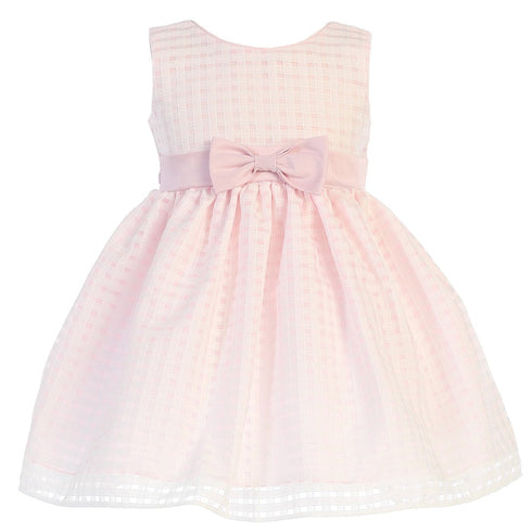 Swea Pea & Lilli Big Girls Pink Burnout Squares Organza Easter Dress 7-12 - SophiasStyle.com