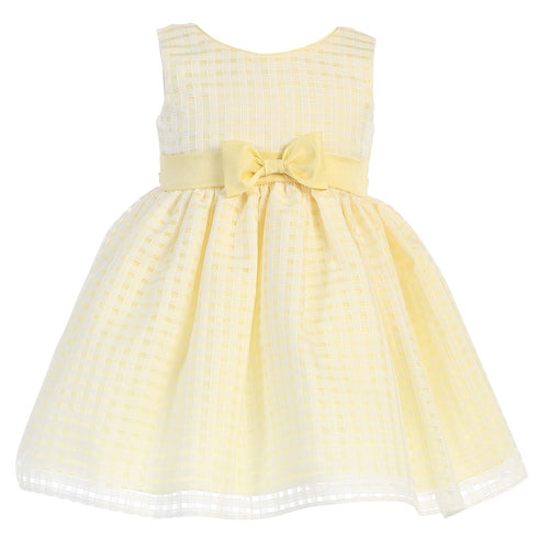 Swea Pea & Lilli Big Girls Yellow Burnout Squares Organza Easter Dress 7-12 - SophiasStyle.com