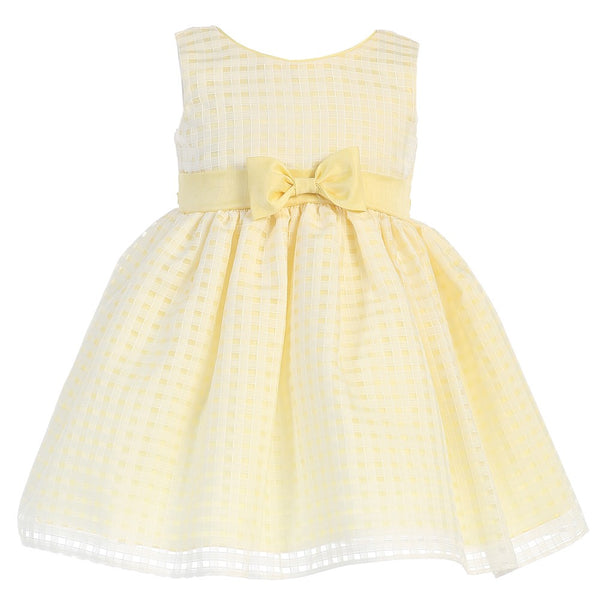 Swea Pea & Lilli Big Girls Yellow Burnout Squares Organza Easter Dress 7-12 - SophiasStyle.com