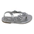 L'Amour Girls Silver Flower Blossom Accent Buckle Thong Sandals 11-4 Kids - SophiasStyle.com