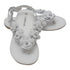 L'Amour Girls White Flower Blossom Accent Buckle Thong Sandals 7-10 Toddler - SophiasStyle.com
